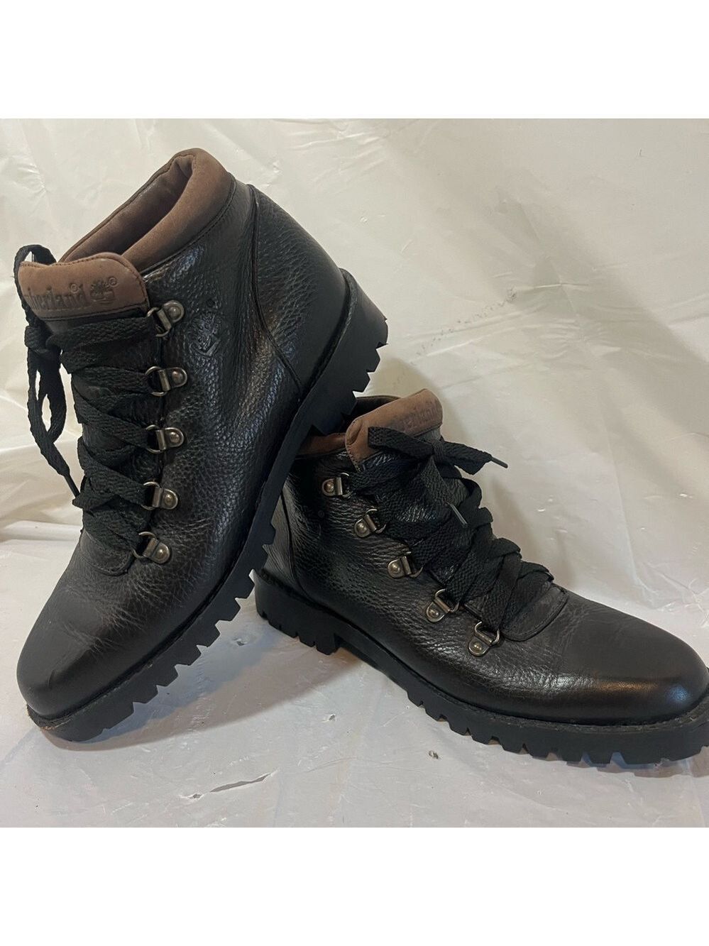 Timberland Authentic Hike Black Ankle Boots Rugged Sole size 8.5